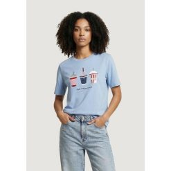 Koszulka crop top Kobieta ONLY Onlburst Life S/S Popcorn Top Box Jrs. Niebieskie bluzki damskie ONLY, s, bez wzorów, z bawełny, bez kołnierzyka, bez ramiączek. Za 154.20 zł.