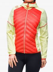 Kurtka damska La Sportiva Koro Jacket - cherry tomato/zest. Czerwone kurtki sportowe damskie NoName, bez wzorów, bez ramiączek, bez kaptura. Za 755.79 zł.