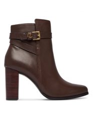 LAUREN RALPH LAUREN Botki Brooke II Calfskin Bootie Heel 802974475003 Brązowy. Brązowe botki damskie Lauren Ralph Lauren, bez wzorów, ze skóry, bez obcasa, na słupku, bez zapięcia. Za 1,199.00 zł.