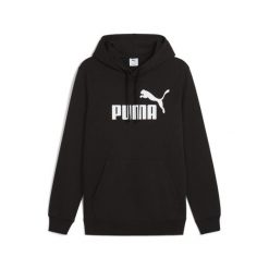 Młodzieżowa bluza z kapturem Essentials z logo No. 1 PUMA Black. Czarna bluzy damskie Puma, m, bez wzorów, z materiału, klasyczne, bez ramiączek, z kapturem. Za 290.00 zł.