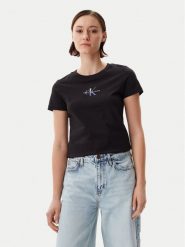 Calvin Klein Jeans T-Shirt Gradient Monologo J20J225252 Czarny Slim Fit. Czarne t-shirty damskie Calvin Klein Jeans, xs, bez wzorów, z bawełny, bez kołnierzyka, bez ramiączek. Za 89.99 zł.