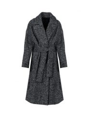 Pinko Płaszcz "Cibella" | 1G18CM A03H | Kobieta | Czarny, Szary. Czarne płaszcze damskie Pinko, s, bez wzorów, z bawełny, eleganckie, bez kołnierzyka, bez kaptura. W wyprzedaży za 999.00 zł.