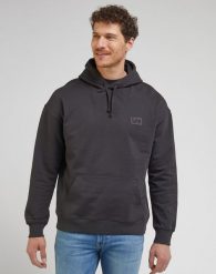 LEE MĘSKA BLUZA CORE LOOSE HOODIE WASHED BLACK 112341677 L84W017013. Czarne bluzy męskie Lee, l, bez wzorów, bez kaptura. Za 199.99 zł.