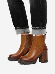 G-Star Raw Botki CEO-WI34-CLEVELAND-01 Brązowy. Brązowe botki damskie G-Star, bez wzorów, ze skóry, retro, bez obcasa, na słupku, bez zapięcia. Za 419.99 zł.