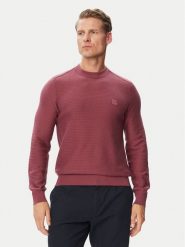BOSS Sweter Arion 50527584 Bordowy Regular Fit. Czerwone swetry męskie Boss, m, bez wzorów, z bawełny, bez kołnierzyka, bez ramiączek. Za 599.99 zł.