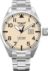 Zegarek Aviator Zegarek męski Aviator V.1.22.0.190.5 srebrny. Szare zegarki męskie AVIATOR, bez wzorów, srebrne. Za 1,900.00 zł.