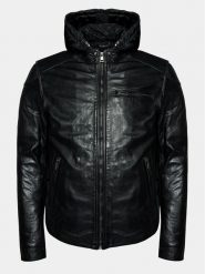 Serge Pariente Kurtka skórzana Chic Hood Czarny Slim Fit. Czarne kurtki męskie Serge Pariente, m, bez wzorów, ze skóry, bez kaptura. Za 739.99 zł.