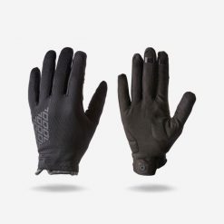 Rękawiczki rowerowe MTB Rockrider oddychające 100. Czarne rękawiczki damskie ROCKRIDER, bez wzorów, z materiału. Za 69.99 zł.