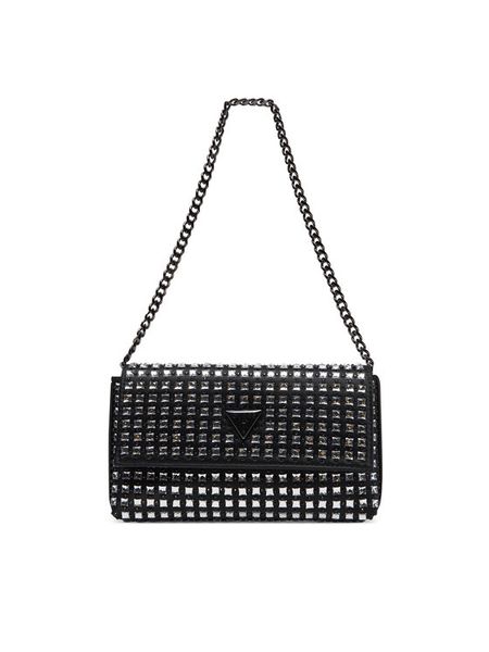 Guess Torebka HWIM9350700 Czarny. Czarne listonoszki damskie Guess, z aplikacjami, z materiału, bez dodatków. Za 339.99 zł.