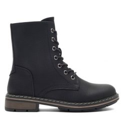 Trzewiki Clara Barson. Czarne botki damskie Clara Barson, bez wzorów, bez obcasa, na płaskiej podeszwie, bez zapięcia. Za 89.99 zł.