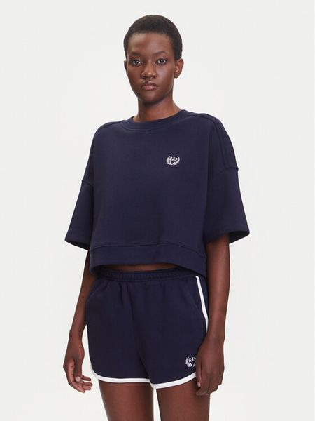 Gap Bluza 778442-00 Granatowy Oversize. Niebieskie bluzy damskie GAP, l, bez wzorów, z bawełny, bez ramiączek, bez kaptura. Za 101.99 zł.