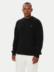 Calvin Klein Jeans Sweter LV04RH328G Czarny Regular Fit. Czarne swetry męskie Calvin Klein Jeans, m, bez wzorów, z bawełny, bez kołnierzyka, bez ramiączek. Za 449.99 zł.