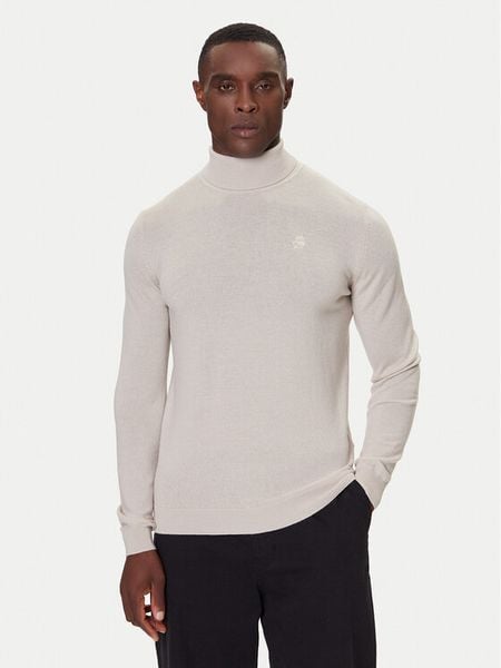 KARL LAGERFELD Golf 655058 554399 Beżowy Regular Fit. Brązowe swetry męskie KARL LAGERFELD, m, bez wzorów, z wełny, bez kołnierzyka, bez ramiączek. Za 469.99 zł.