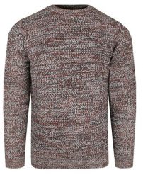 Męski Sweter Dziergany (Knit) - Brave Soul - Bordo, Brąz Melanż. Czerwone swetry męskie Brave Soul, l, bez wzorów, dziergany, bez kołnierzyka, bez ramiączek. Za 119.00 zł.