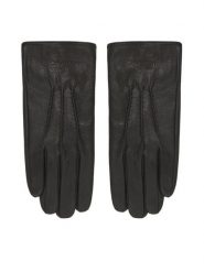 Calvin Klein Rękawiczki Męskie Classic LV04D8034G Czarny. Czarne rękawiczki męskie Calvin Klein, bez wzorów, ze skóry. Za 349.99 zł.