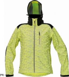 CERVA KNOXFIELD PRINTED - męska kurtka softshellowa z odblaskowym zadrukiem - żółty XS. Żółte kurtki męskie CERVA, m, bez wzorów, bez kaptura. Za 253.38 zł.