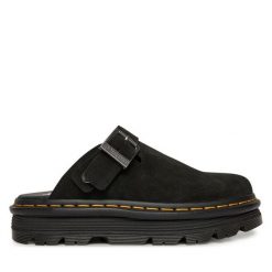 Klapki Dr. Martens. Czarne klapki damskie Dr. Martens, bez wzorów, bez zapięcia. Za 569.99 zł.