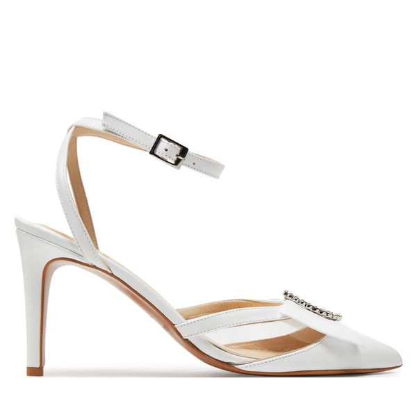 Sandały Baldowski. Białe sandały damskie Baldowski, bez wzorów, bez obcasa, na szpilce, bez zapięcia. Za 749.99 zł.