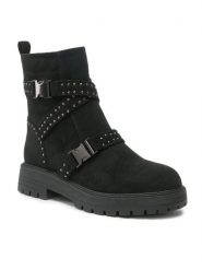 Jenny Fairy Botki WYL2829-6 Czarny. Czarne botki damskie Jenny Fairy, bez wzorów, z materiału, bez obcasa, na płaskiej podeszwie, bez zapięcia. Za 107.98 zł.