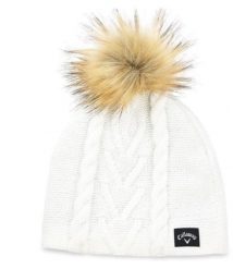 CALLAWAY Czapka golfowa Callaway Pom Pom Beanie (damska, kremowa). Białe czapki damskie CALLAWAY, bez wzorów. Za 90.30 zł.