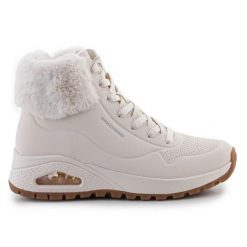 Buty Skechers Uno Fall Air 167274-NAT beżowy. Brązowe śniegowce damskie z materiału, bez zapięcia. Za 585.80 zł.