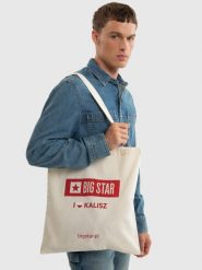 Torba bawełniana unisex Kalisz 102. Białe torby podróżne damskie BIG STAR, z aplikacjami, z bawełny, na ramię. Za 4.99 zł.