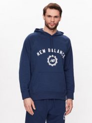 New Balance Bluza Dukserica Sport Seasonal French Terry MT31901 Granatowy Relaxed Fit. Niebieskie bluzy męskie New Balance, m, bez wzorów, z bawełny, sportowe, bez ramiączek, bez kaptura. Za 189.99 zł.