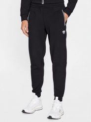 EA7 Emporio Armani Spodnie dresowe 8NPP63 PJ4EZ 1200 Czarny Regular Fit. Czarne spodnie sportowe męskie EA7 Emporio Armani, m, bez wzorów, z dresówki. Za 399.99 zł.