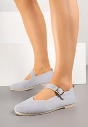Szare Balerinki z Ozdobnym Paskiem Tellenna. Szare balerinki damskie Born2be, bez wzorów, biznesowe, bez obcasa, bez zapięcia. Za 39.99 zł.