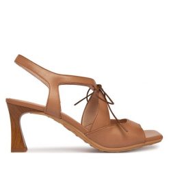 Sandały Hispanitas. Brązowe sandały damskie Hispanitas, bez wzorów, bez obcasa, na słupku, bez zapięcia. Za 609.99 zł.