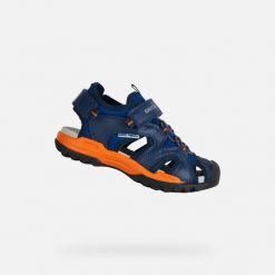 Sandały Geox Model J Borealis B Kolor Niebieski. Brązowe sandały męskie Geox, na lato, bez wzorów, z syntetyku, bez zapięcia. Za 245.99 zł.