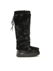 Jenny Fairy Kozaki WS19002-04A Czarny. Czarne kozaki damskie Jenny Fairy, bez wzorów, z materiału, bez obcasa, na płaskiej podeszwie, bez zapięcia. Za 249.99 zł.