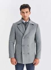 PAKO LORENTE - Wełniany dwurzędowy płaszcz męski. Płaszcze męskie Pako Lorente, na zimę, m, bez wzorów, z poliesteru, bez kołnierzyka, bez kaptura. Za 999.99 zł.