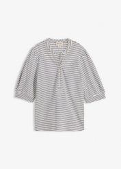T-shirt z czystej bawełny organicznej. Białe t-shirty damskie bonprix, bez wzorów, z bawełny, bez kołnierzyka, bez ramiączek. Za 79.99 zł.