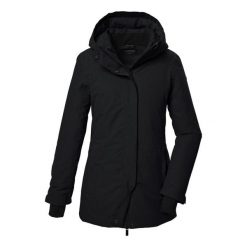 Parka damska z kapturem Killtec KOW 93. Czarne parki damskie KILLTEC, l, bez wzorów, z materiału, z kapturem. Za 596.65 zł.