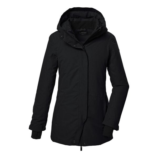 Parka damska z kapturem Killtec KOW 93. Czarne parki damskie KILLTEC, l, bez wzorów, z materiału, z kapturem. Za 596.65 zł.