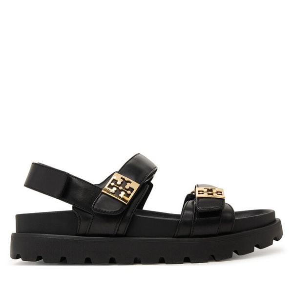 Sandały Tory Burch. Czarne sandały damskie Tory Burch, bez wzorów, bez obcasa, na płaskiej podeszwie, bez zapięcia. Za 1,197.99 zł.
