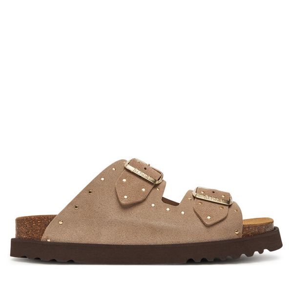 Klapki Scholl. Brązowe klapki damskie Scholl, bez wzorów, bez obcasa, bez zapięcia. Za 359.99 zł.