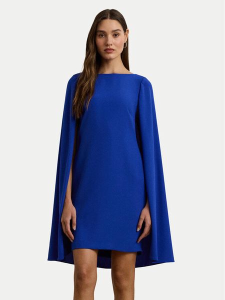 LAUREN RALPH LAUREN Sukienka koktajlowa 253855210032 Niebieski. Niebieskie sukienki damskie Lauren Ralph Lauren, bez wzorów, z syntetyku, wizytowe, bez kołnierzyka, bez ramiączek. Za 669.99 zł.