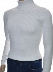 Leccos Sweter z golfem golf męski bawełniany dopasowany w prążek biały L. Białe swetry męskie Leccos, l, bez wzorów, z bawełny, bez kołnierzyka, bez ramiączek. Za 99.00 zł.