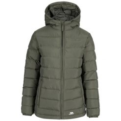 Trespass Elegant - Damska wyściełana kurtka Jkt Ivy. Zielone kurtki sportowe damskie Trespass, bez wzorów, z puchu, bez ramiączek, trekkingowe. Za 303.99 zł.