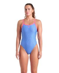Strój Kąpielowy damski Arena Monogram Swimsuit Challenge. Niebieskie stroje kąpielowe damskie ARENA, uniwersalny, bez wzorów, z materiału. Za 199.99 zł.