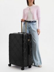 Nine West Walizka duża CEO-NW-L-005-09 BLACK Czarny. Czarne walizki damskie Nine West, bez wzorów, z tworzywa sztucznego, duże. Za 399.99 zł.