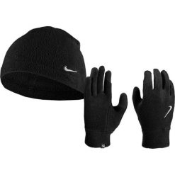 Czapka i rękawiczki unisex Nike Dri-Fit Fleece. Czarne czapki damskie Nike, na zimę, bez wzorów. Za 354.24 zł.