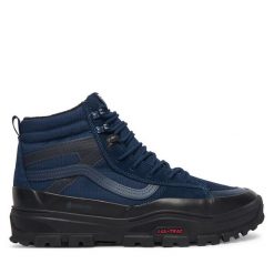 Trekkingi Vans. Niebieskie botki męskie Vans, bez wzorów, z gore-texu, sportowe, bez obcasa, bez zapięcia. Za 799.99 zł.