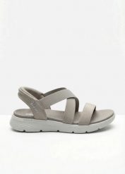 Wsuwane sandały Sketchers. Brązowe obuwie sportowe damskie bonprix, bez wzorów, bez zapięcia. Za 349.99 zł.