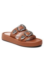 L37 Klapki It's You D17 Brązowy. Brązowe klapki damskie L37, bez wzorów, ze skóry, bez obcasa, bez zapięcia. Za 359.99 zł.