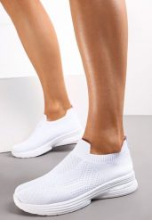 Białe Wsuwane Buty Sportowe na Płaskiej Podeszwie Sheina. Białe obuwie sportowe damskie Renee, na lato, bez wzorów, bez zapięcia, tenisowe. Za 44.99 zł.