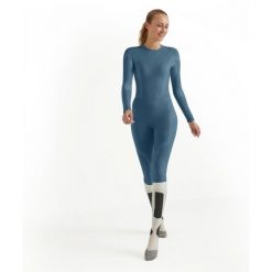 Damskie legginsy Falke Wool-Tech. Niebieskie legginsy damskie Falke, bez wzorów. Za 451.50 zł.