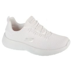 Buty treningowe damskie, Dynamight. Białe obuwie sportowe damskie Skechers, bez wzorów, z materiału, bez zapięcia. Za 359.00 zł.